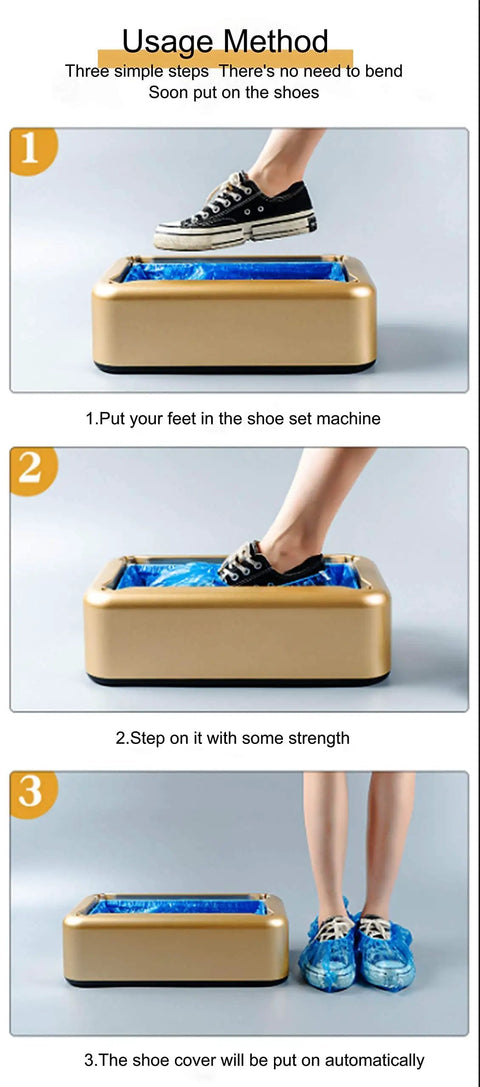 Step-by-step usage of No Sweat Shoe Cover Dispenser Machine With 200 Disposable Boot And Shoe Covers For Home Store And Office Use
