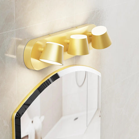 Three Light Matte Black LED Vanity Light With Up And Down Rotatable Heads Dimmable Bathroom Fixture 20 Inch Over Mirror