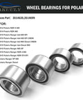 Front And Rear Wheel Bearing Kit For Polaris RZR 800 S 800 2010 2014 And Ranger 900 XP Crew 2013 2016 4 Pack displayed in set