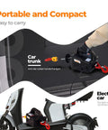 All In One Electric Hoist Winch 1500W Portable Power Lift shown in car trunk and on electric car, emphasizing portability