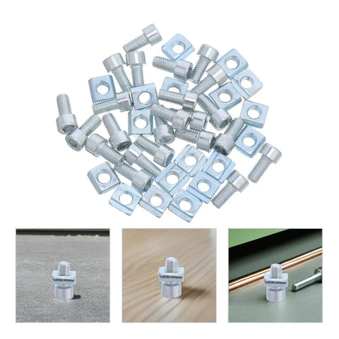 50-Piece M5 Slotted T Nuts Slide-In Kit For Milling Tables And Machine Tools, Go-To Pro-Grade Metal T Nut Assortment display