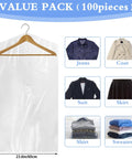 100 Pack Dry Cleaning Plastic Bags For Clothes Hassle Free Wardrobe Protection From Dust Moisture And Wrinkles 23.6 x 35.4 Inches