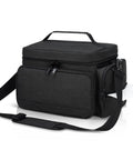 Breast Pump Travel Bag With Water-Resistant Mat And Removable Divider, Large Capacity Carrying Case, Black, side angle view.