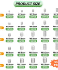 304 Stainless Steel Metric Set Screw Kit With M3 M4 M5 M6 M8 Sizes Grub Screws And Hex Wrenches product size chart