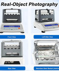 Straight Up Precision Gold Purity Tester Machine With Crisp LCD Readouts For Fast Precious Metal Verification Solid Density Meter in front view.
