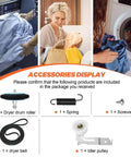 Upgraded Dryer Repair Kit With Drum Rollers Idler Pulley Belt And Self Lubricating Tension Spring accessories display