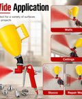 Heavy Duty Wall Texture Sprayer With Large Hopper Gun and Versatile Nozzle Tips for drywall ceilings, stucco, and popcorn textures.