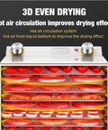Heavy Duty Commercial Food Dehydrator 18 Trays Stainless Steel Snack Dryer with 3D rapid airflow and digital controls.