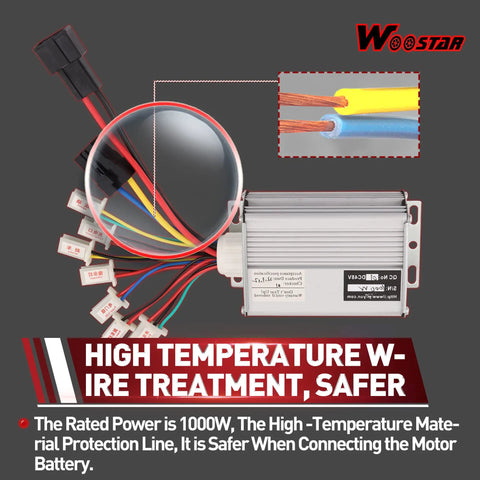 Ride Ready 48V 1000W Motorcycle Speed Controller Replacement For Electric Scooter E Bike Bicycle Tricycle DC Brushed Motor With Under Voltage Protection And Current Limit