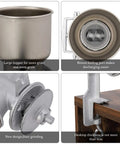 Table Clamp Manual Grain Grinder For Corn, Wheat, Nut, And Coffee Beans, Aluminum Alloy Body With Adjustable Grind Coarseness