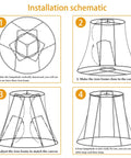 Installation schematic for Brown Drum Lamp Shade Big Size 12x16x11 Spider Fitter Handcrafted Fabric Linen For Chandeliers