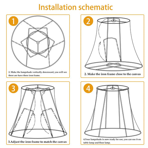 Installation schematic for Brown Drum Lamp Shade Big Size 12x16x11 Spider Fitter Handcrafted Fabric Linen For Chandeliers
