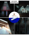 Motion Activated LED Light Bar With 30 LEDs, Four Modes, Rechargeable Magnetic Stick On Night Light in cabinet and closet