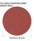 Heavy Duty 6 Inch Sanding Discs P180 Grit Aluminum Oxide Paper, ideal for random orbit sanders, designed for wood and metalworking.