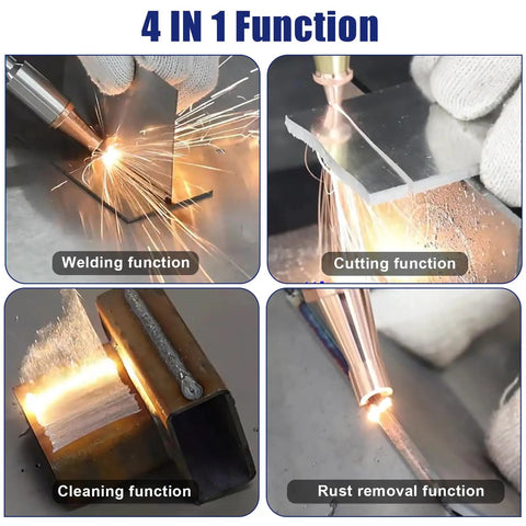 4 In 1 Beast Fiber Laser Welding Cleaning Cutting Soldering Machine With Auto Wire Feeder 1500W 2000W 3000W functions demo