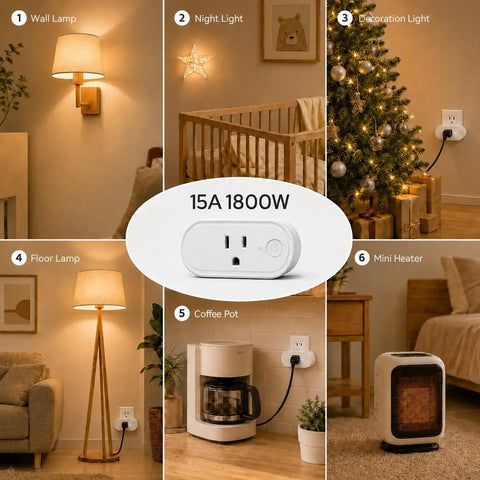 Wireless Outlet Kit With Ergonomic Round Remote And Magnetic Wall Base, 2 Pack, connected to various home appliances