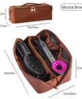 Open Travel Hair Tool Case For Dyson Airwrap And Shark FlexStyle With Double Compartments Showing Hair Tools Inside