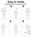 Dope Outdoor Post Light LED Lantern With Pier Mount Base installation steps