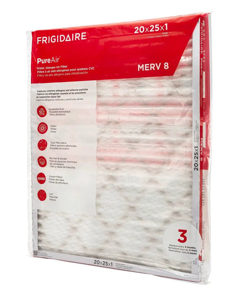 PureAir MERV 8 Allergen Pleated Electrostatic Air Filter For 20x25x1 HVAC AC Furnaces Keeps Pollen, Dust And Junk Out High-Performance