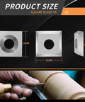 Carbide lathe tool inserts set for wood turning; 35-piece including 11mm square with radius, and 12mm round inserts