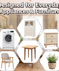 Collage displaying furniture and appliance uses for Black Stainless Steel Self Adhesive Caster Wheels 4 Pack Large Profile Swivel Ball Casters