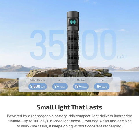 Baton4 Pro EDC Flashlight Tiny Pocket Sized 1600 Lumen LED Light with Tactical Switch in nature setting