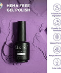 Single bottle from Six Piece Purple Gel Nail Polish Set Dope HEMA Free Lavender Lilac Violet Royal Purple And Dark Blue Soak Off UV LED Gel Kit