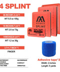 Go To First Aid Splint Kit With Four Sizes Malleable Splints And Two Medical Tapes In Durable Pouch for injuries