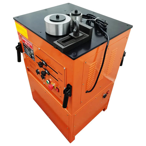 Jobsite Ready Heavy Duty Electric Rebar Bender And Cutter Combo 110V Foot Switch Rig with control panel and handles.