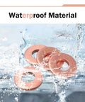 Copper Crush Metric Washers Kit 200 Pcs Sealing Flat Ring Set For M5 M6 M8 M10 M12 M14 in water splash