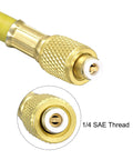 uxcell refrigerant charging hose, yellow tube with brass 1/4 SAE flare fitting