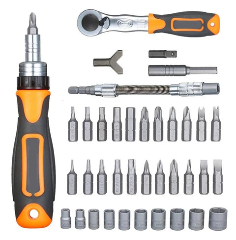 Top Pick Ratchet Screwdriver Kit With Magnetic Torx Bits For Easy Assembly And Disassembly Of Household Gadgets And Small Hardware Tools That Save Serious Time On Tough Jobs Around The House. 135-piece gray orange ratchet screwdriver kit with magnetic bits and sockets