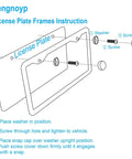 Installation guide for 2 Pack Matte Black License Plate Frames With 2 Holes Stainless Steel Rust Proof Car Plate Holder Universal Fit