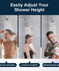 Brass Shower Arm Extender For Rain And Handheld Shower Heads, 5 Inch Universal Shower Head Extension Arm in use