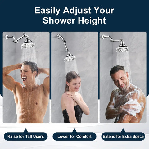 Brass Shower Arm Extender For Rain And Handheld Shower Heads, 5 Inch Universal Shower Head Extension Arm in use