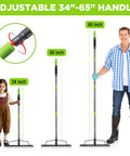 65 Inch Bow Rake For Heavy Duty Garden Work With 17 Tine Metal Head And High Strength Adjustable Handle in three sizes