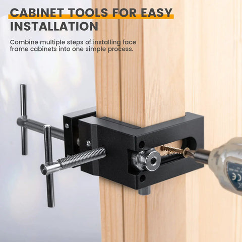 Cabinet Installation Clamp Kit For Easy Face Frame Cabinetry Installations, Heavy Duty All Metal Claws with drill in action