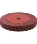 Six Inch Non Woven Nylon Flap Wheel Disc 320 Grit Be Beefy Buffing Tool For Metal Polishing, Rust And Paint Removal, Red Finish