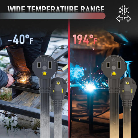 Heavy Duty 25 Ft Welder Extension Cord 8 AWG 3 Conductor 250V Power Extension Pro Grade For Welding Indoor Outdoor Use Flexible Durable Lead With Safe Spark Protection, wide temperature range
