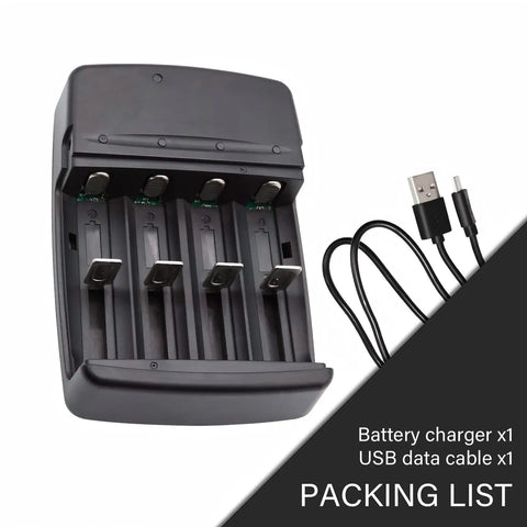 USB Universal Smart Battery Charger For 3.2V LiFePO4 Batteries With NiZn Compatibility, cable included, packing list shown