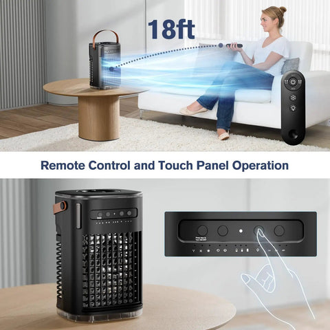 5 In 1 Portable Air Conditioner And Evaporative Cooler With 3 Speeds, remote control and touch panel, home use