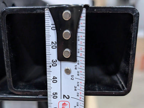Close-up of Table Saw Fence Drawer For Biesemeyer Style Rails Left Side Securely Holds Fence Rail Remotes And Accessories, showing dimensions