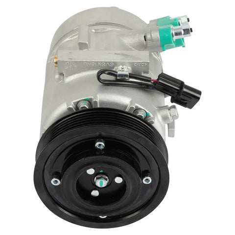 Plug And Play AC Compressor Pump For 2013 Through 2018 Hyundai Elantra Elantra GT Coupe 1.8L And 2.0L Engine, silver body, black pulley.