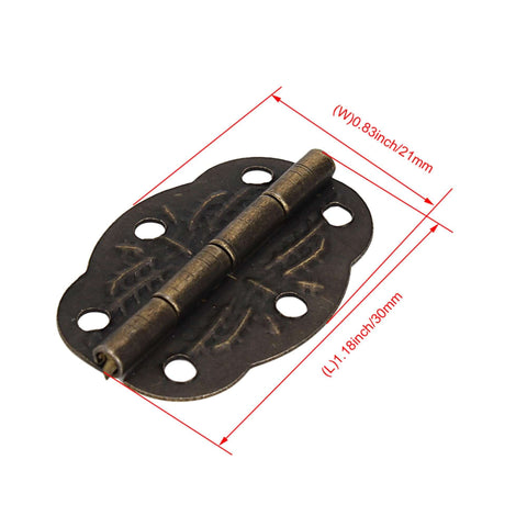 Vintage Engraved Bronze Butterfly Hinges for Cabinets and Jewelry Boxes Pack of 20 With Screws Included, 1.18 Inches Long By 0.83 Inches Wide