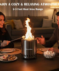 Tabletop Fire Pit For Outdoors Low Smoke Camping Stove For Safe Burning Pellets Or Wood 9.7 By 7.1 Inch With Travel Bag Included