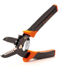 Heavy Duty Wire Stripper And Cutter For 10 To 24 AWG Solid And Stranded Wires Pro Grade Electrical Tool with orange and black grip