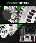 Close-up details of 110A Drop-In Alternator Replacement For Kia Soul 2012-2016, Forte Koup 2014-2016, Forte5 2015-2016