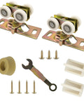 3/4 Inch RV Pocket Door Hangers With Quad Rollers For 111/118F Track 2 Pack hardware with screws and wrench included
