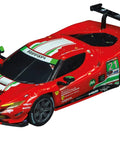 Red Ferrari model car from Ferrari Power Racing Slot Car Track Set With Electric Power, 2 Hand Controllers And 2 Cars, 1:43 Scale.