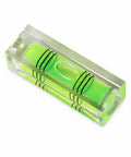 Bubble Level Vial, Acrylic Measuring, rectangular clear design with green bubble indicator for precise leveling.